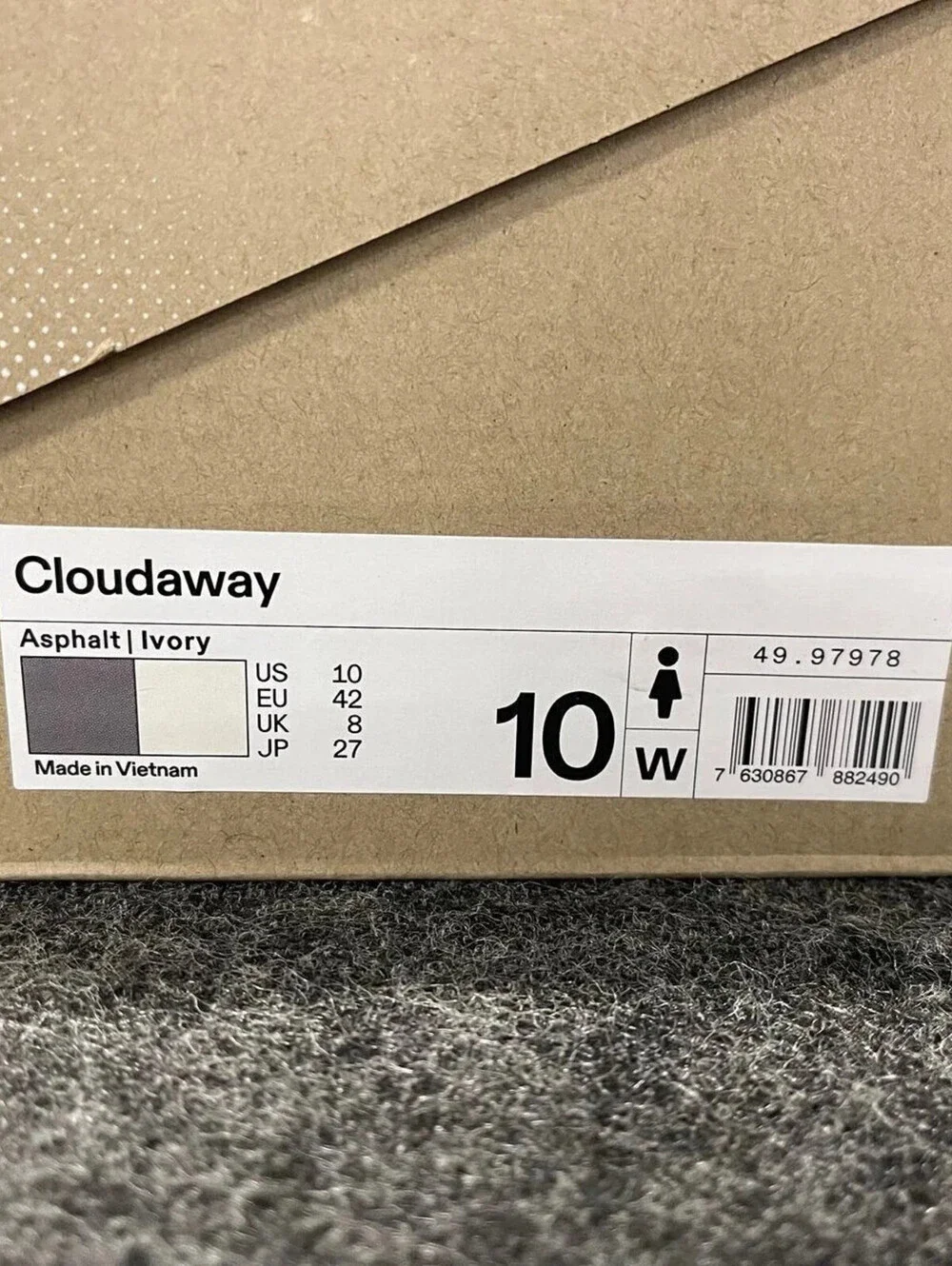 ON Cloudaway Running Shoes Women's Size 10 Asphalt/Ivory New With Box Walking